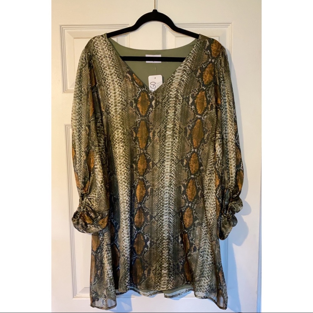 Adrienne Snakeskin Dress